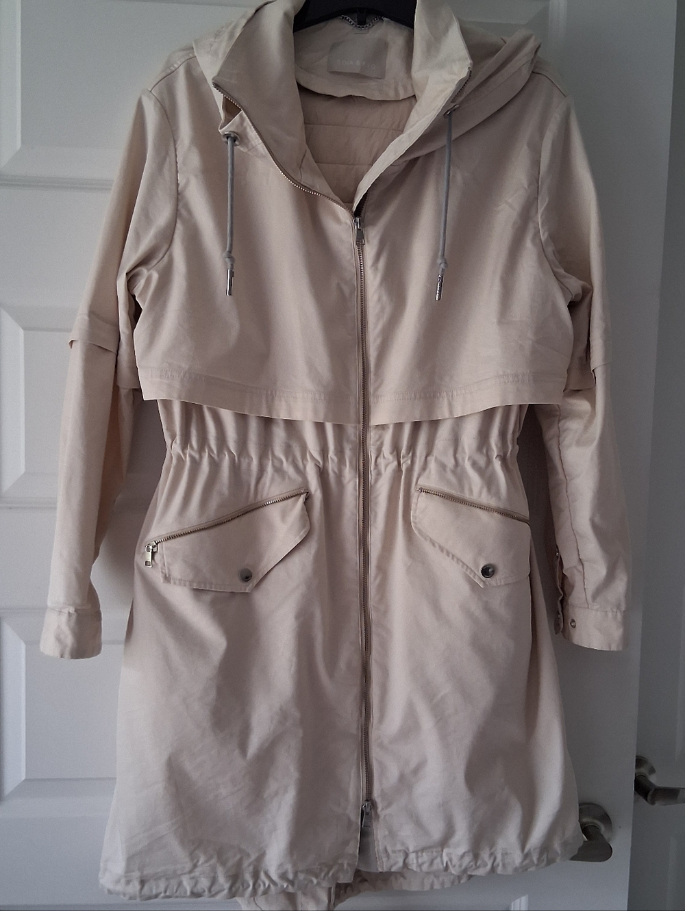 Soia & Kyo Rain Jacket Trench XL US 14 VGUC Water Resistant